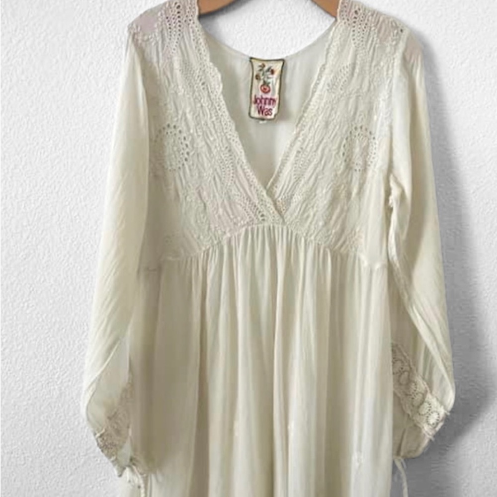 Johnny Was Cream Midi Dress